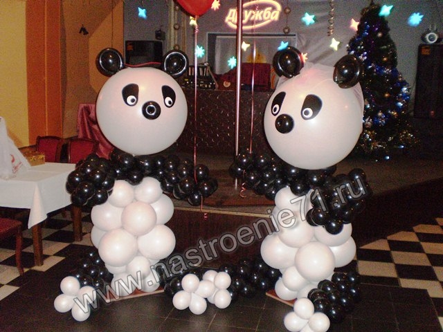 Панды из воздушных шаров