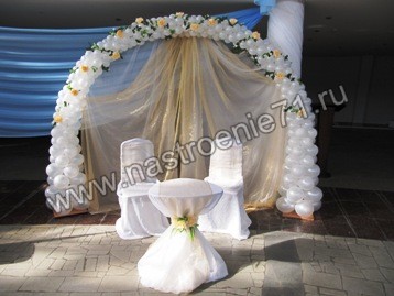оформление украшение свадьбы тканью